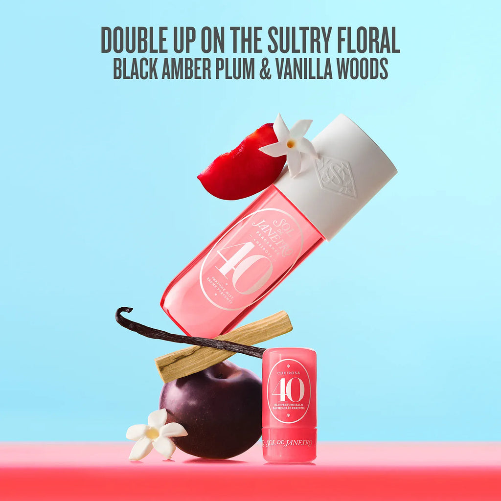 Double up on the sultry floral black amber plum & vanilla woods