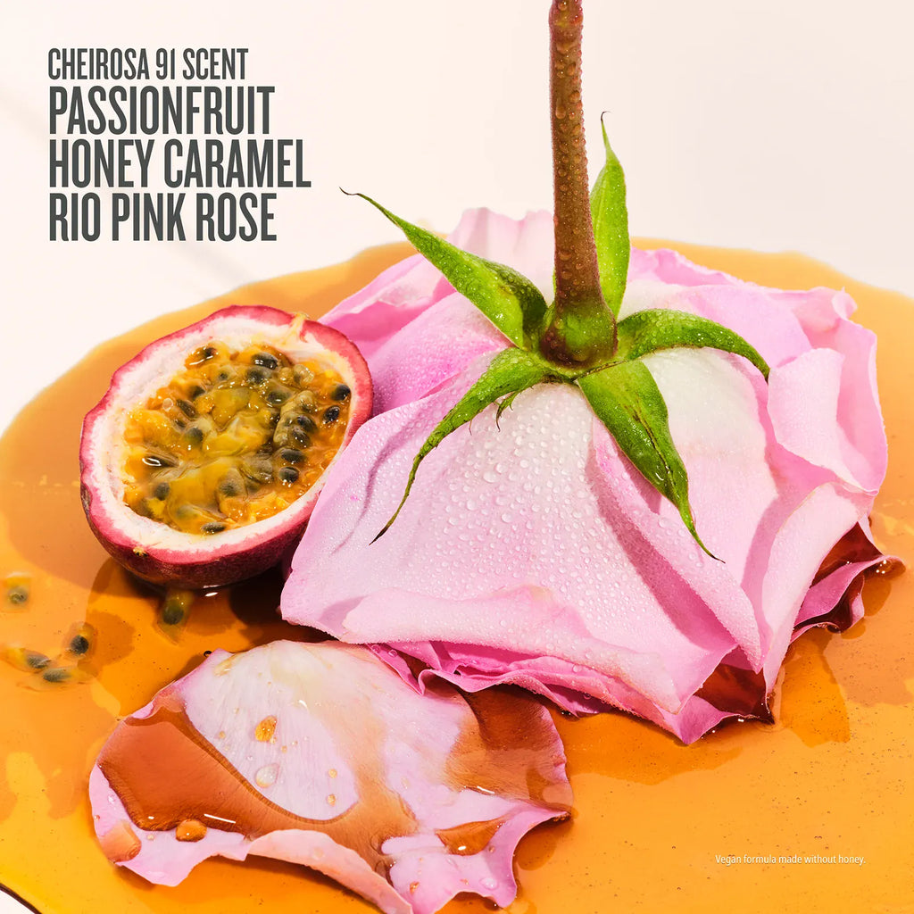 cheirosa 91 scent passionfruit, honey caramel, rio pink rose