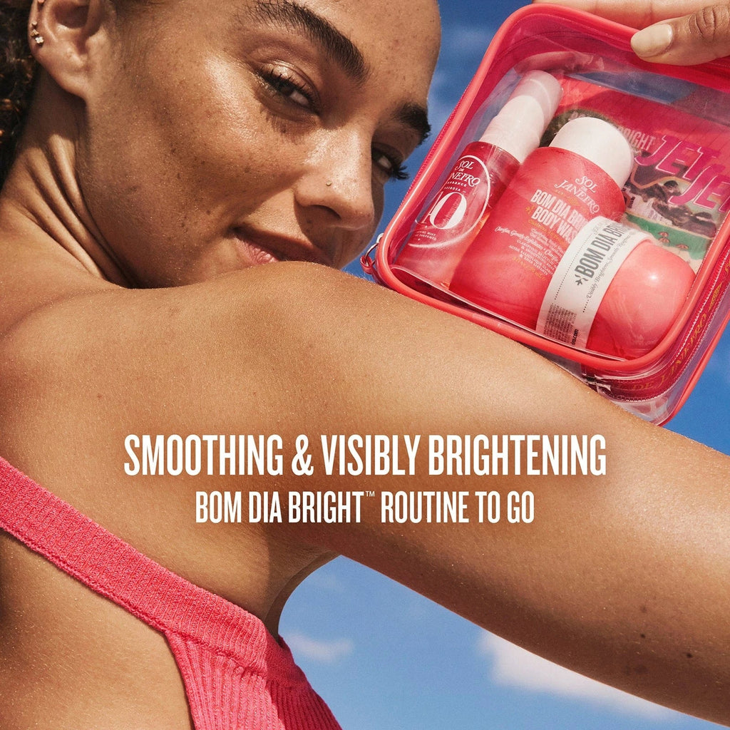 smoothing & visibly brightening bom dia bright routine to go