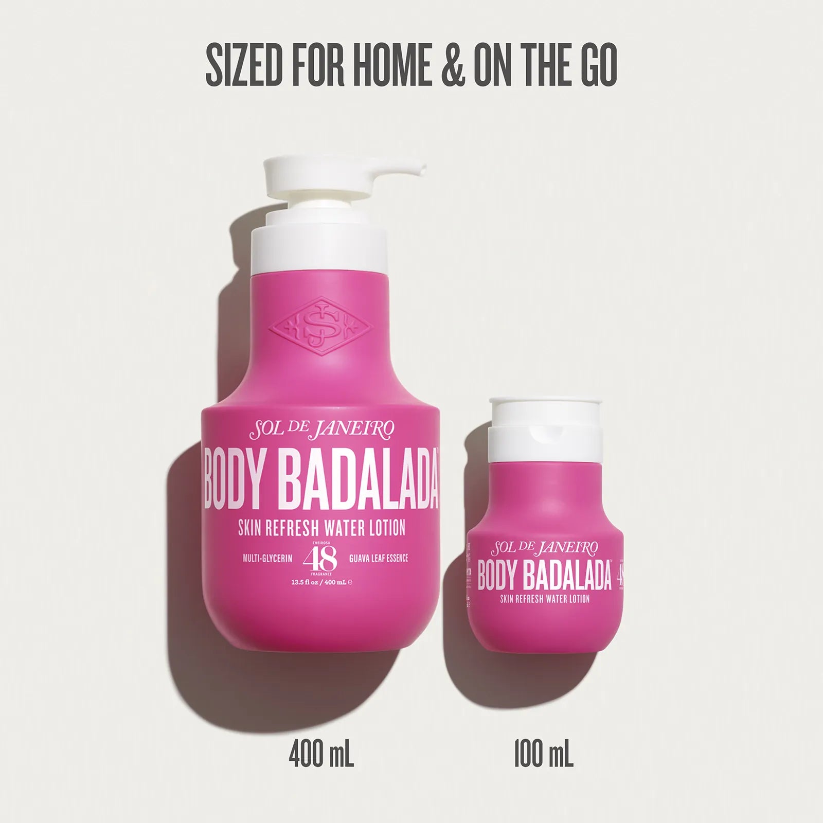 Sized for home and on the go 400ml and 100ml