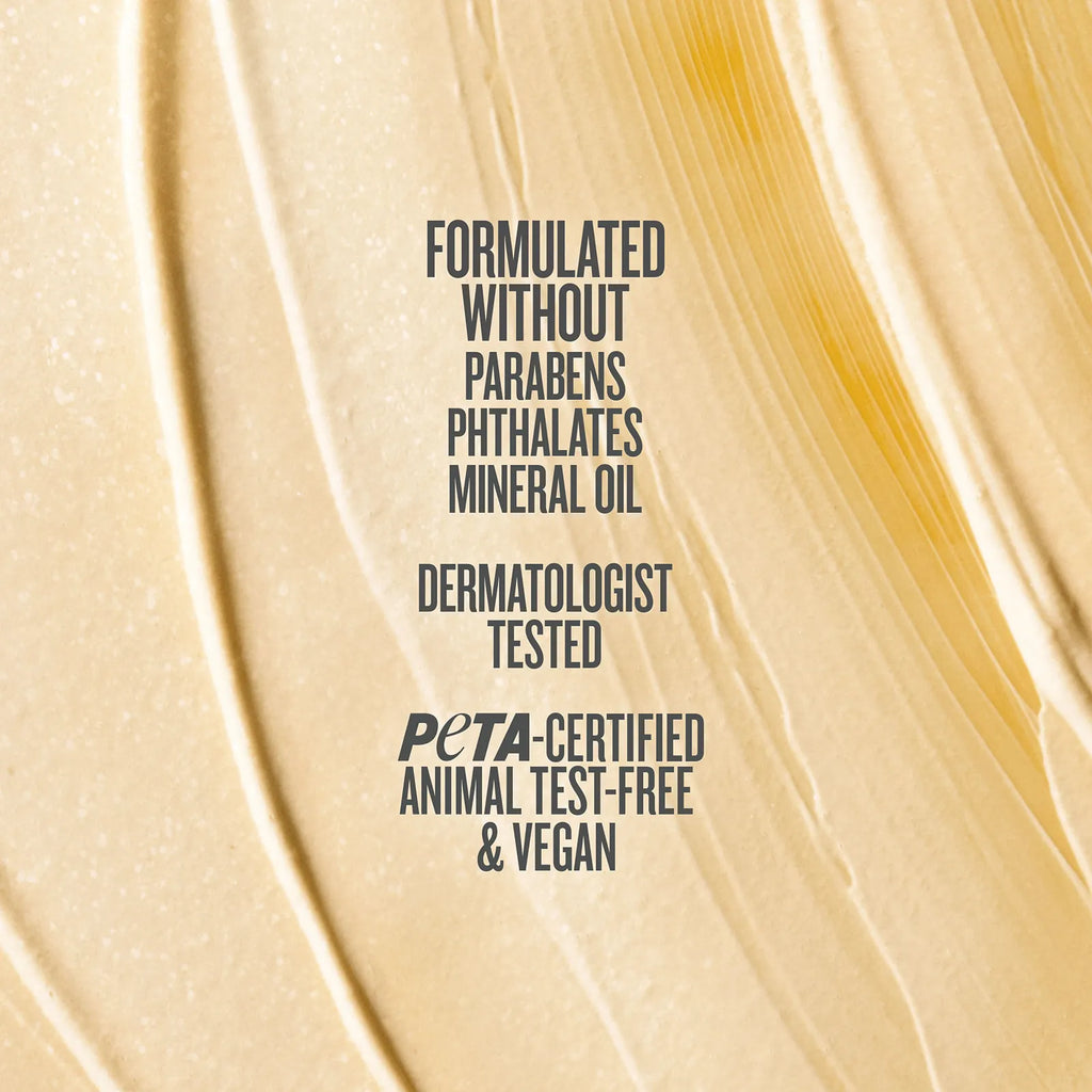 Formulated without parabens phthlates mineral oil dermatologist tested peta certified animal test-free & vegan
