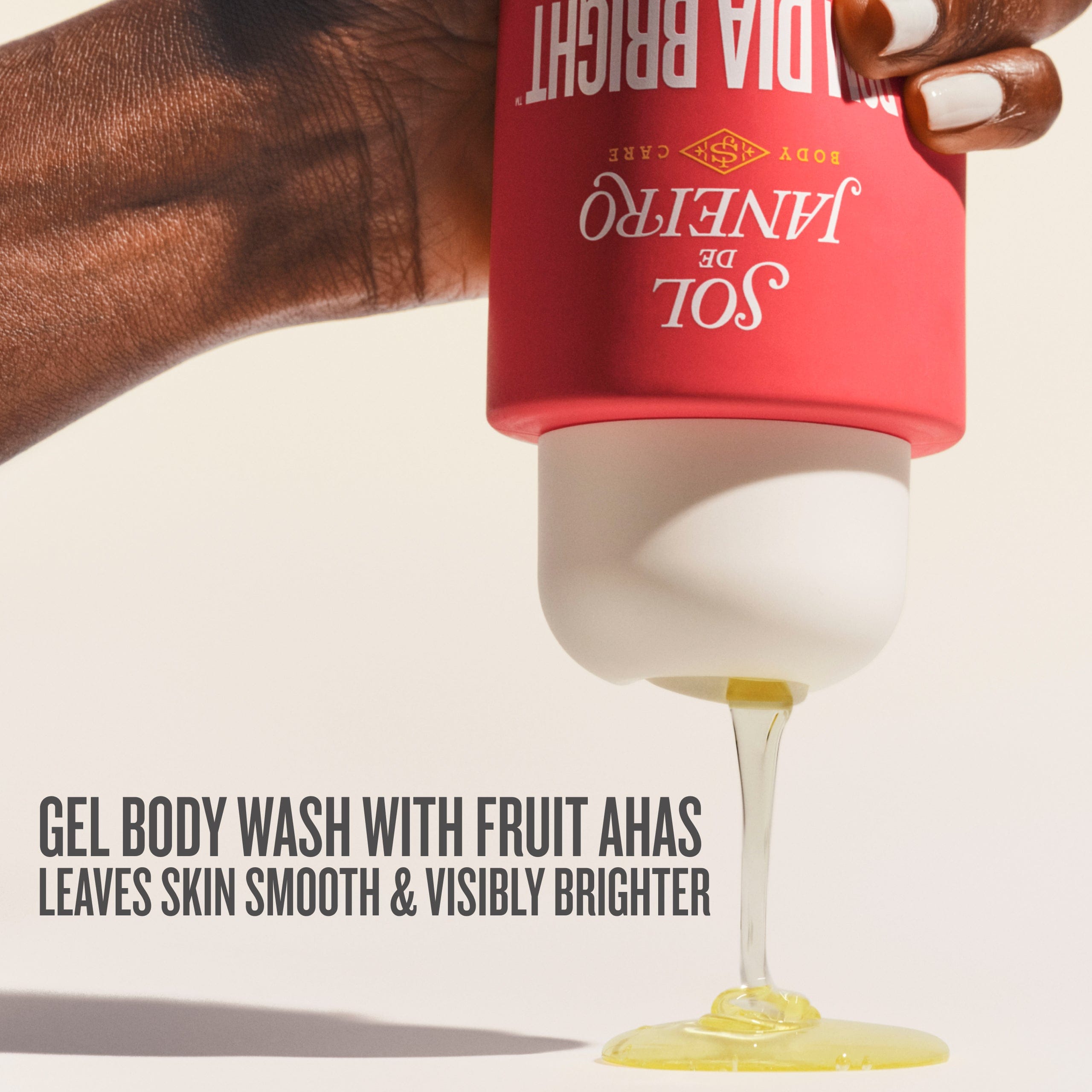 gel body wash with fruit AHAs leaves skin smooth & visibly brighter