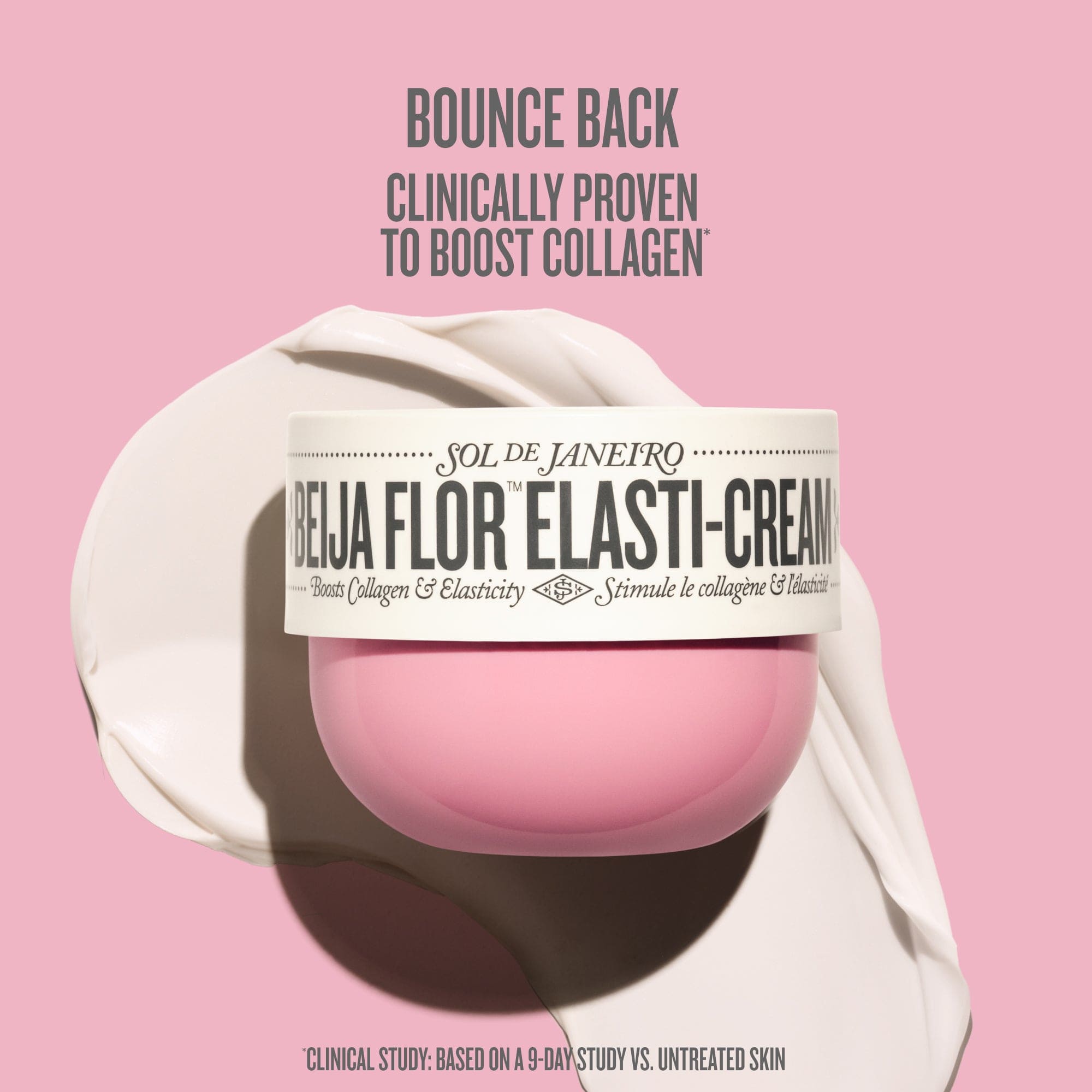 Bounce back clinically proven to boost collagen*

*clinical study: based on a 9-day study vs. untreated skin