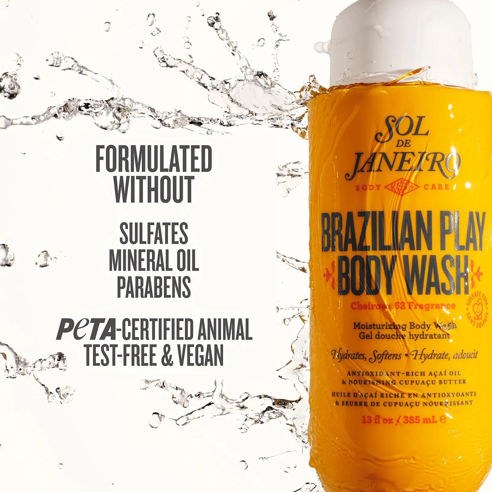 formulated without sulfates mineral oil parabens peta-certified animal test-free and vegan