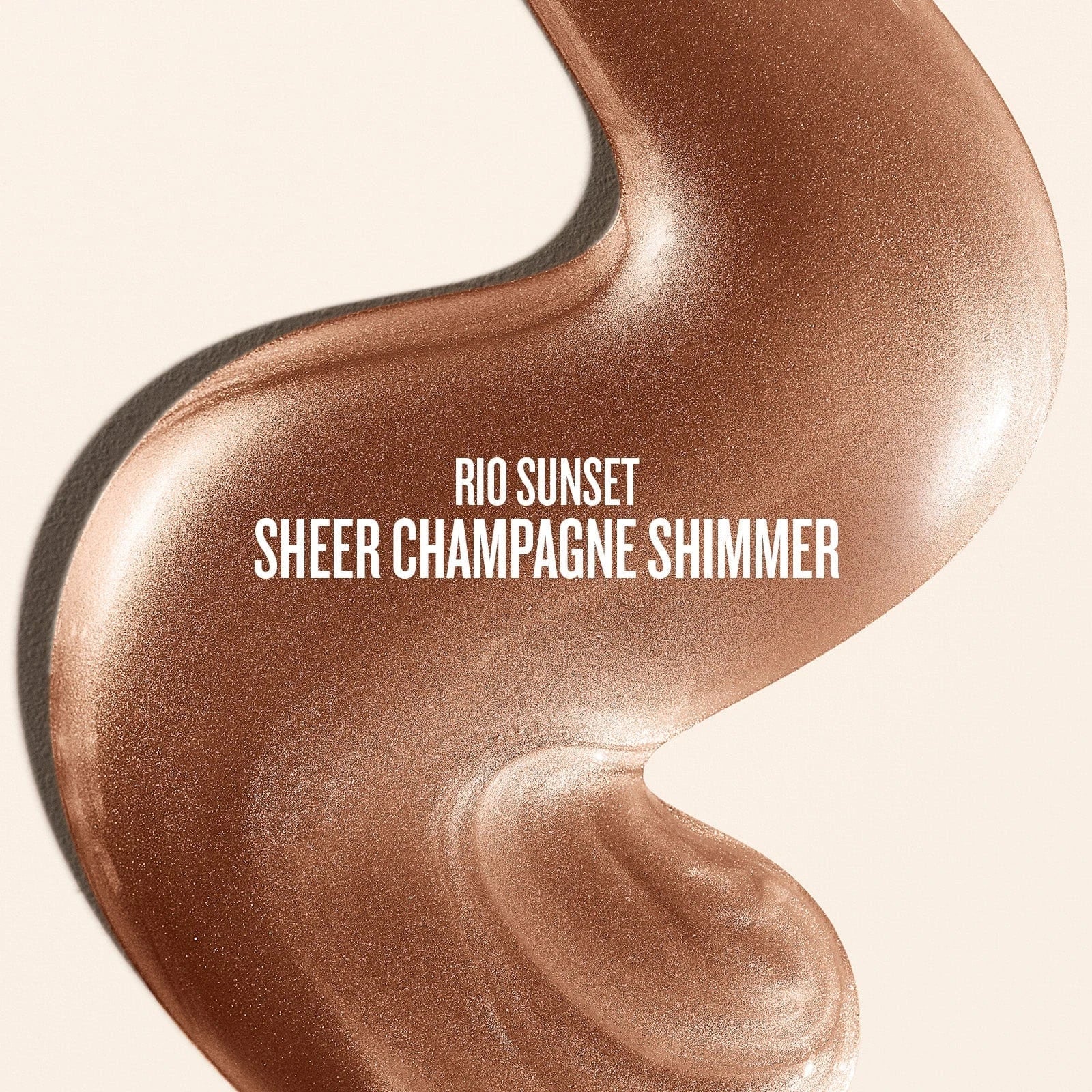 Text on image reads rio sunset sheer champagne shimmer. This is a close up of a goop product shot of sol de janeiro glowmotions glow body oil in rio sunset