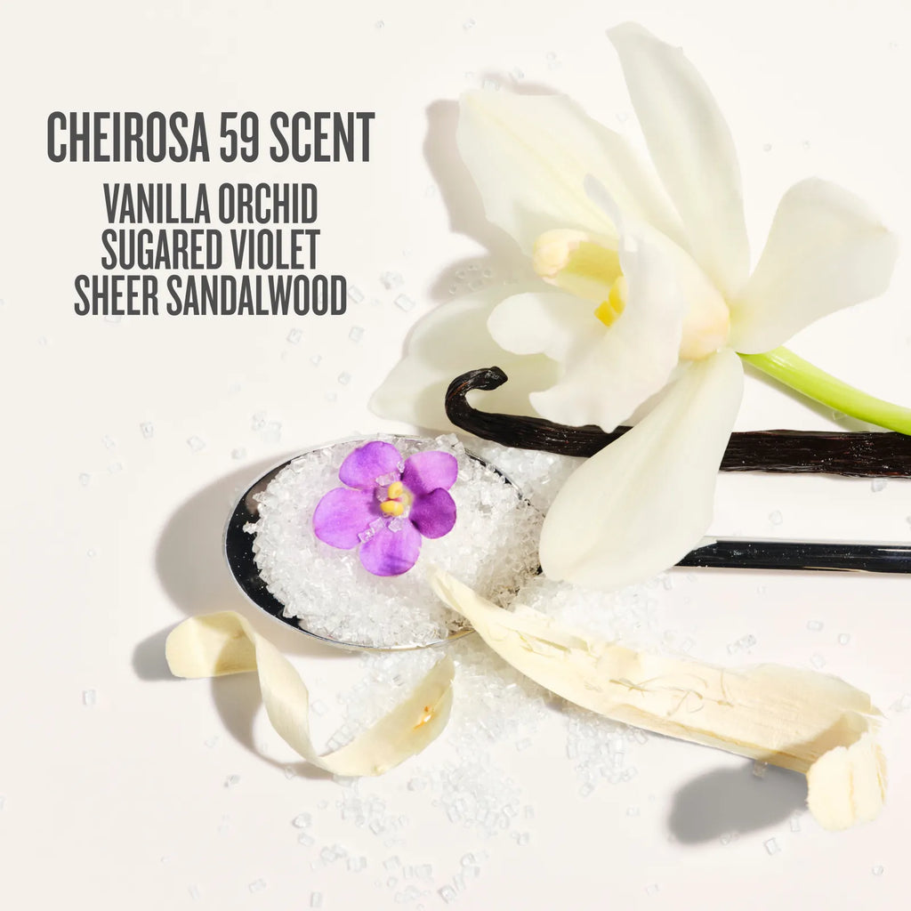cheirosa 59 scent vanilla orchid, sugared violet, sheer sandalwood