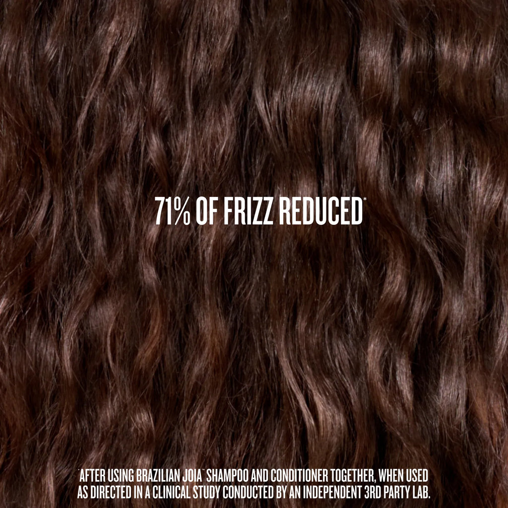 71% of frizz reduced* after using brazilian joia shampoo