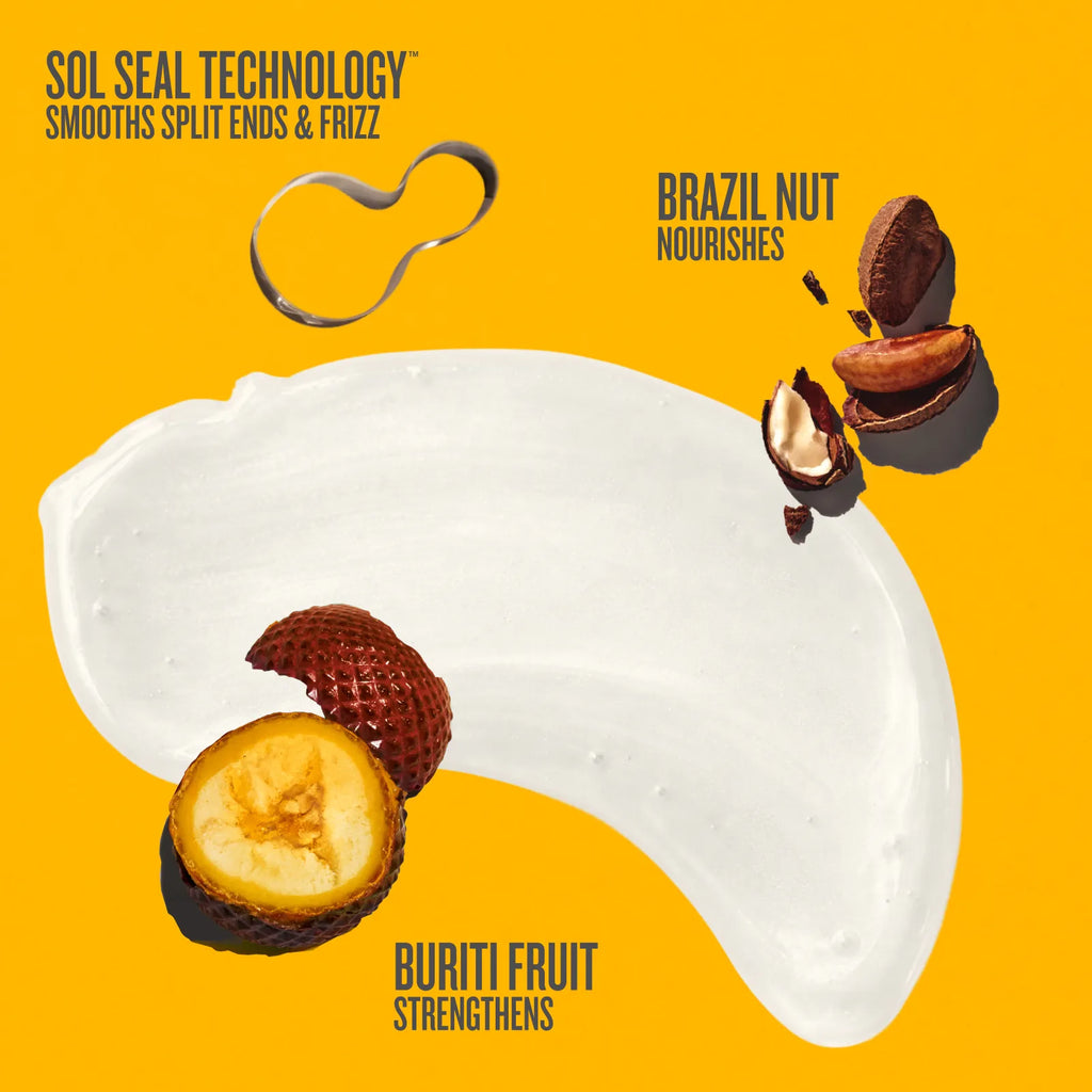 sol seal technology smooths split ends and frizz brazil nut nourishes buriti fruit strengthens