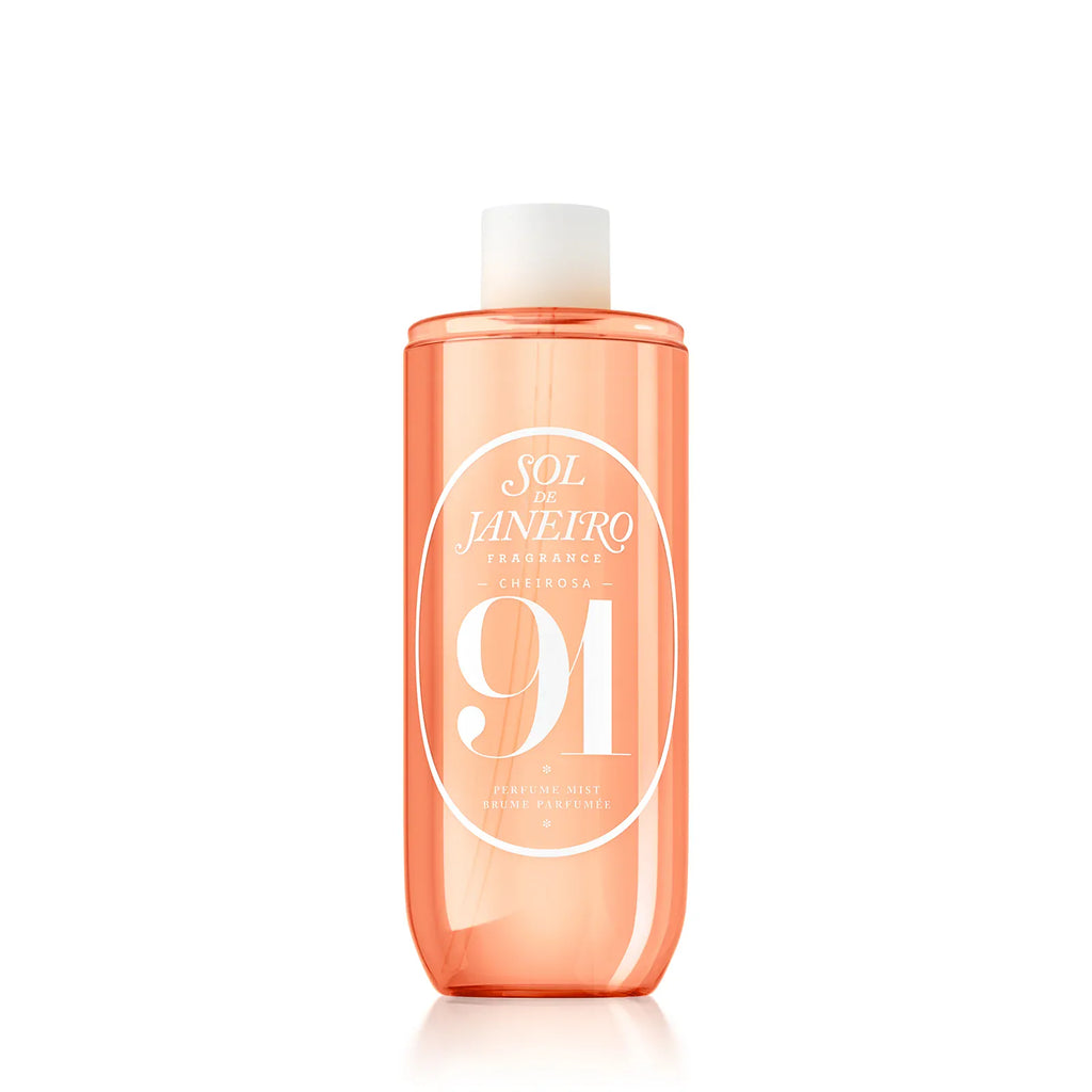Peach-colored bottle with white cap on a white background. 240ml refill render