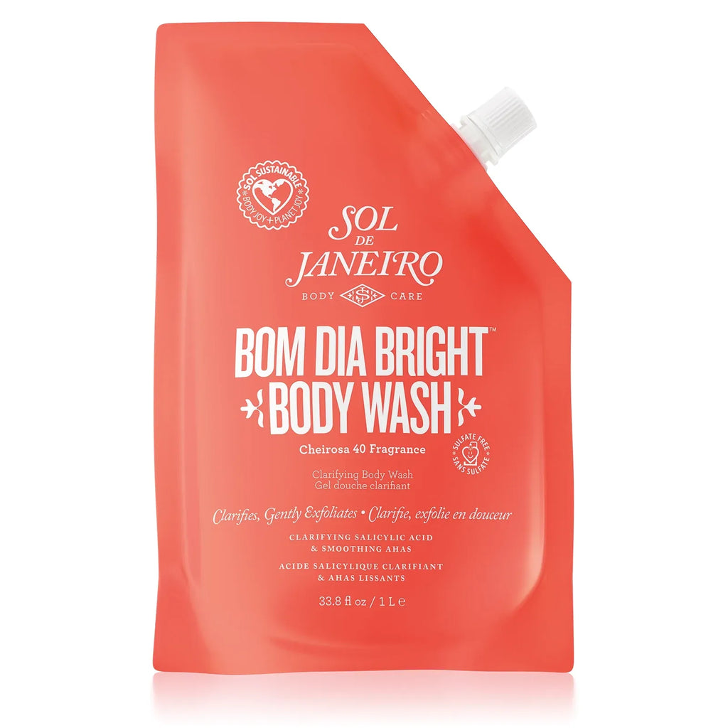 SOL DE JANEIRO Bom Dia Bright Body Wash packaging on a white background 1 liter refill